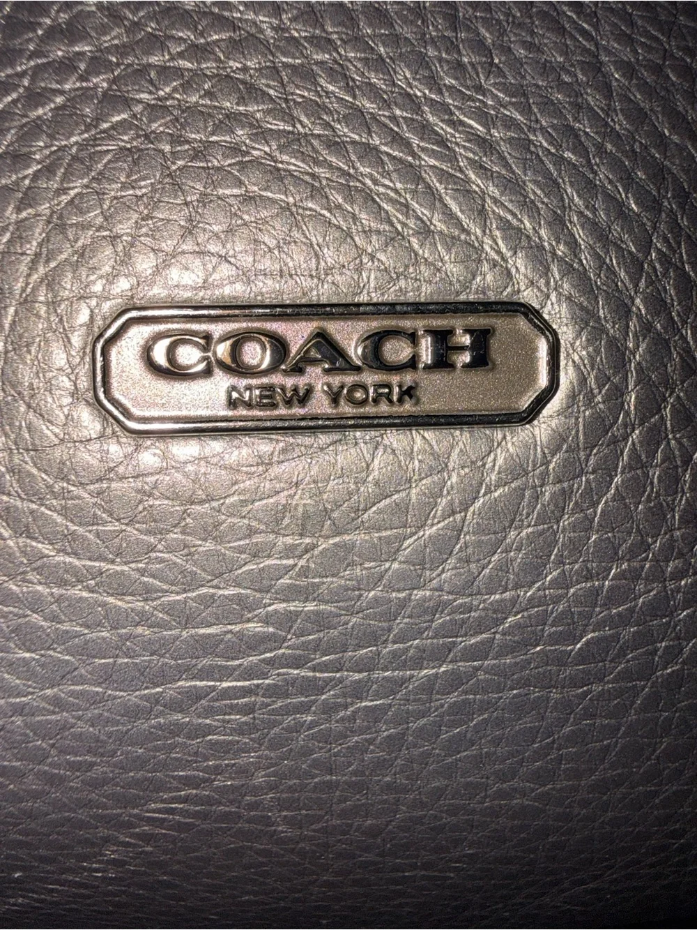 Coach Shoulder Bag in Gray with Silver Logo Plaque